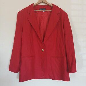 Vintage 90s Red Wool Blazer Women's Size 16